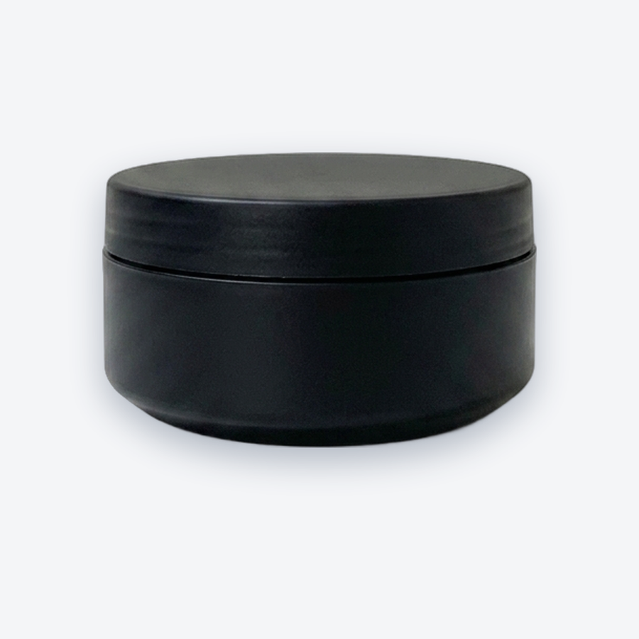 Pote PEAD 90 g — Pote e tampa pretas · linha PEAD, 90 g